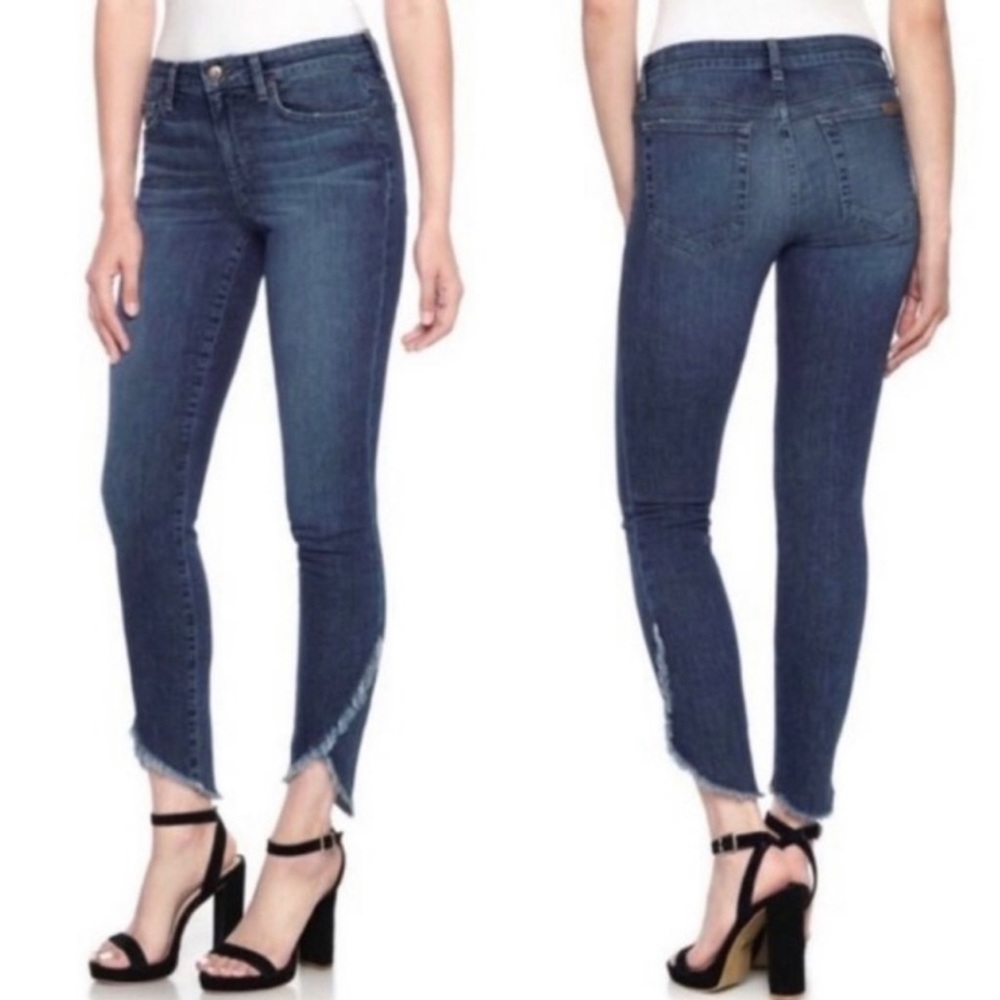 Joe's Jeans ICON Jeans Mid Rise Skinny‎ Ankle Nurie Flaw-
less Raw Hem